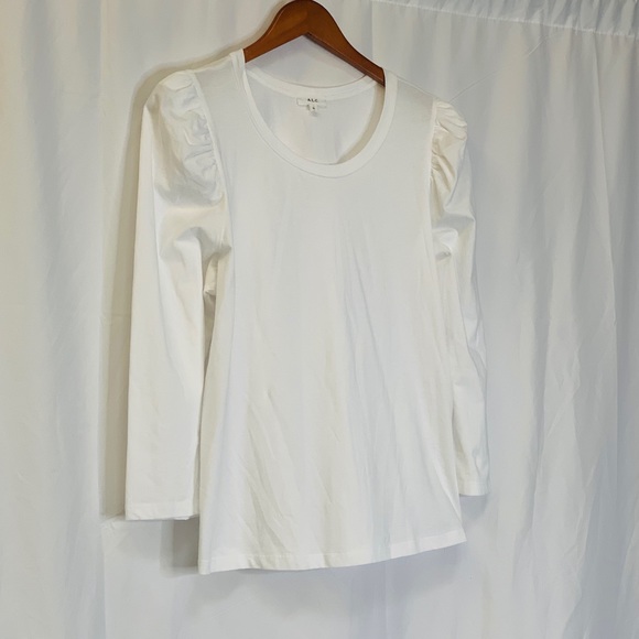 A.L.C White Long Sleeve with ruffled shoulders AC - Picture 3 of 4